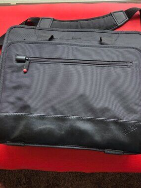 Lenovo ThinkPad 17” Large Laptop Black Carrying Case Bag W Strap Leather Handles